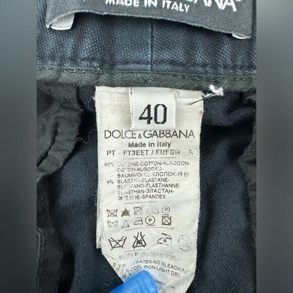 Dolce Gabbana Womens Size 40 EU/4 US/8 UK Navy Blue Button Fly Pants Button Cuff - Picture 2 of 14